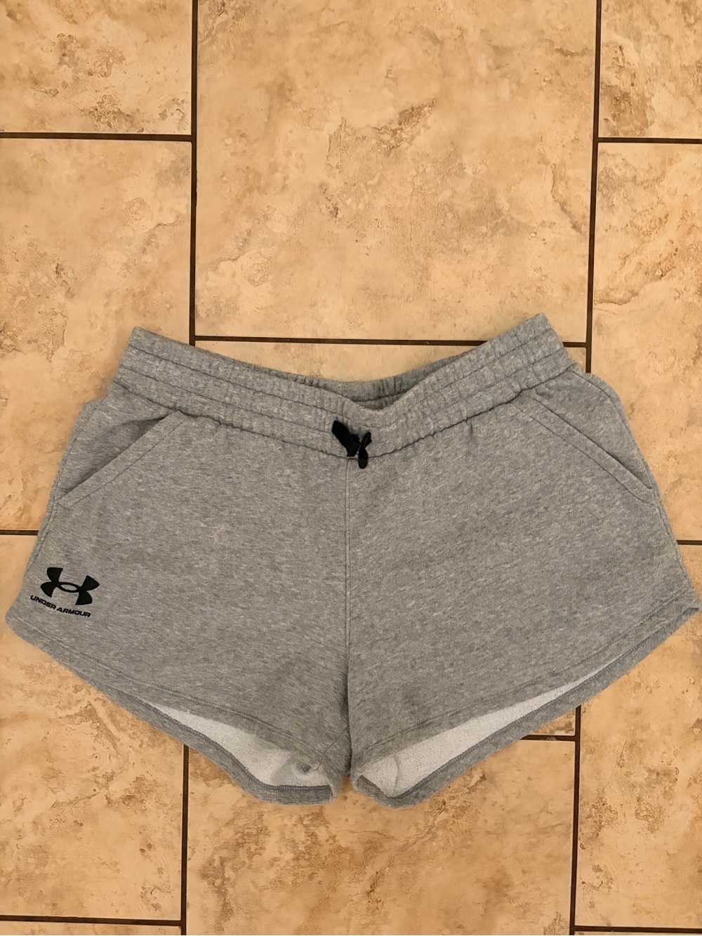 Under Armour Women's Light Gray Athletic Terry Shorts